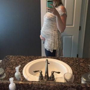 Cold shoulder maternity shirt